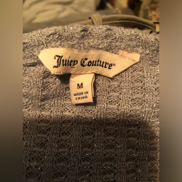Juicy couture grey sequinned long sleeve shirt size medium - Picture 3 of 3